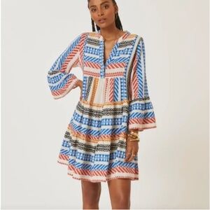 Devotion Twins Embroidered Ella Tunic Dress Multi Color S